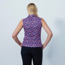 DS Art Bright Leo Pink Animal Print Sleeveless Polo Shirt