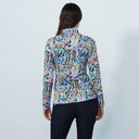 DS Art Multi Mix Colorful Print Long Sleeve Polo Shirt