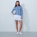 DS Art Leafs Multi Color Print Long Sleeve Polo Shirt