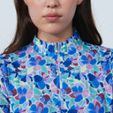 DS Art Leafs Multi Color Print Long Sleeve Polo Shirt