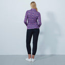 DS Art Bright Leo Pink Animal Print Long Sleeve Polo Shirt