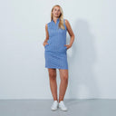 DS Art Modern Geo Blue Print Sleeveless Dress