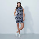 DS Art Modern Stripe Print Sleeveless Dress