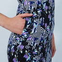 DS Art Modern Stripe Print Sleeveless Dress