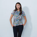 DS Art Multi Mix Colorful Print Short Sleeve Polo Shirt