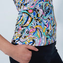 DS Art Multi Mix Colorful Print Sleeveless Polo Shirt