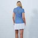 DS Art Modern Geo Blue Print Short Sleeve Polo Shirt