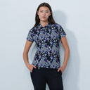 DS Art Modern Stripe Print Short Sleeve Polo Shirt