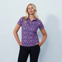 DS Art Bright Leo Pink Animal Print Short Sleeve Polo Shirt