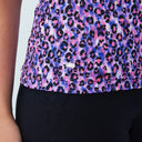 DS Art Bright Leo Pink Animal Print Short Sleeve Polo Shirt