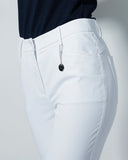 White pants with a gray background