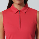 DS Peoria Intense Coral Sleeveless Polo Shirt S25