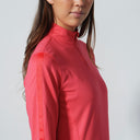 DS Intense Coral Midlayer Half Neck Long Sleeve Top