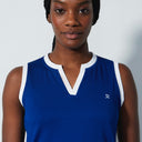 DS Massy Power Blue Sleeveless Polo Shirt