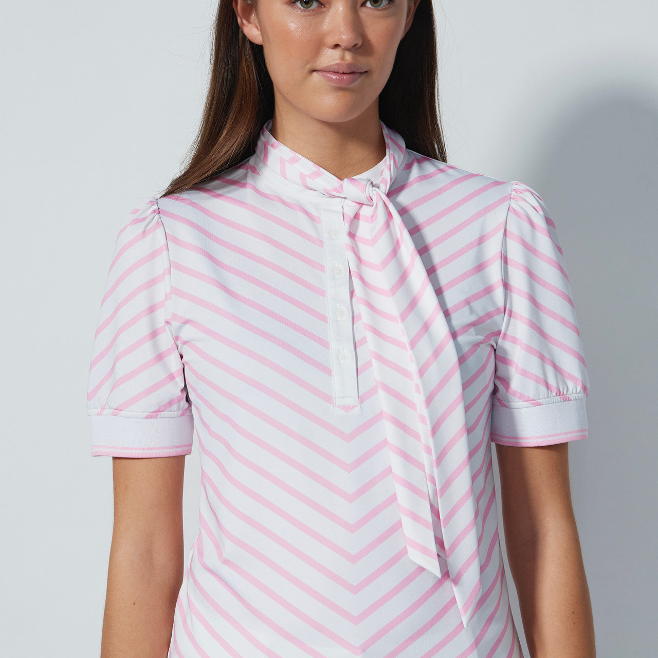DS Seoul Summer Pink Stripe Half Sleeve Polo Shirt | Daily Sports USA