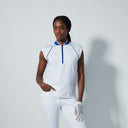 DS Colima White and Power Blue Sleeveless Shirt