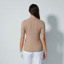 DS Raw Beige Cable Knit Short Sleeve Polo Shirt