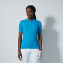DS Sea Salt Green Cable Knit Short Sleeve Polo Shirt