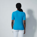 DS Sea Salt Green Cable Knit Short Sleeve Polo Shirt