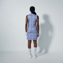 DS Carira Power Blue and White Print Sleeveless Dress