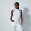 DS Carira White Sleeveless Printed Shoulder Top