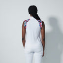 DS Carira White Sleeveless Printed Shoulder Top