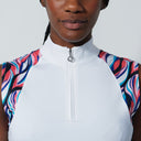 DS Carira White Sleeveless Printed Shoulder Top