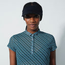 DS Valente Geo Tribe Print Cap Sleeve Mesh Polo Shirt