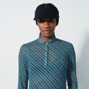 DS Valente Geo Tribe Print 3/4 Sleeve Mesh Polo Shirt