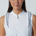 DS Salamino White Ribbon Sleeveless Top