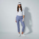 DS Power Blue and White Check Print Ankle Pants