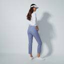 DS Power Blue and White Check Print Ankle Pants