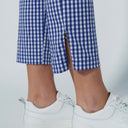 DS Power Blue and White Check Print Ankle Pants