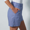 DS Power Blue and White Check Print Shorts
