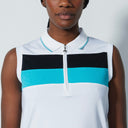 DS Cecilio Green Black Color Block Sleeveless Polo Shirt