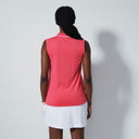 DS Cecilio Intense Coral Pink Color Block Sleeveless Polo Shirt