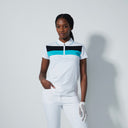 DS Cecilio Green Black Color Block Cap Sleeve Polo Shirt