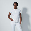 DS Bahia White Graphic Cap Sleeve Polo Shirt