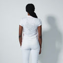 DS Bahia White Graphic Cap Sleeve Polo Shirt