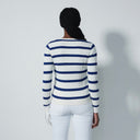 DS Power Blue and White Stripe Cable Knit Sweater