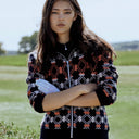 DS Creek Dark Navy Graphic Print Cardigan