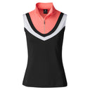 Tisha Black Sleeveless Polo Shirt