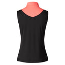 Tisha Black Sleeveless Polo Shirt