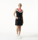 Tisha Black Sleeveless Polo Shirt