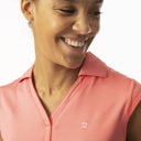 Anzio Coral Sleeveless Polo Shirt
