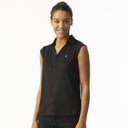 Anzio Black Sleeveless Polo Shirt
