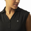 Anzio Black Sleeveless Polo Shirt