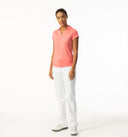 Anzio Coral Cap Sleeve Polo Shirt