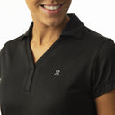 Anzio Black Cap Sleeve Polo Shirt