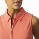 Peoria Coral Sleeveless Polo Shirt